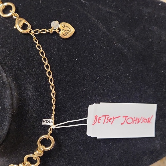 Betsey Johnson Red Strawberry and Gold Floral Necklace NWT - Picture 5 of 7